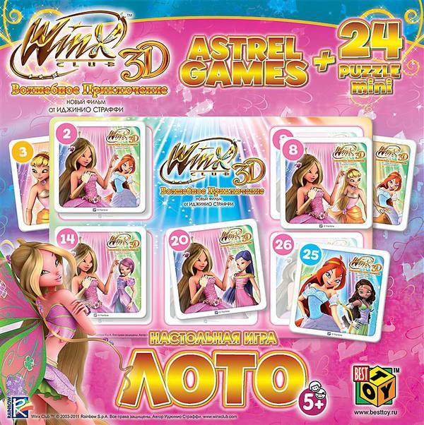 Настольная игра Astrel Games 11161 Лото Winx Принцессы